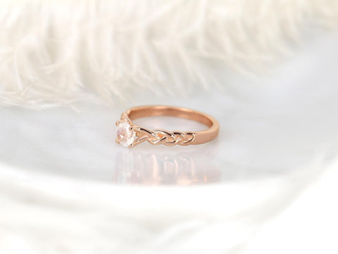 Prudence 5mm 14kt Moonstone Crossover Solitaire Ring,Braided Ring,Moonstone Ring,Unique Healing Jewelry,Moonstone Engagement Ring