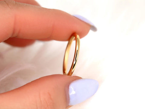 Rainbow Wire 2mm 14kt Dainty Gold Ring,Solid Gold Band,Gold Stacking Ring,Petite Gold Ring,Minimalist Wedding Ring,Comfort Fit Ring