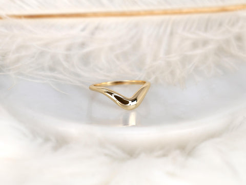 Merida 14kt Graduated Nesting Ring,Unique Curved Wedding Ring,Nesting Band,Cut Out Ring,Unique Wedding Ring,Crescendo Band,Thick Gold Ring