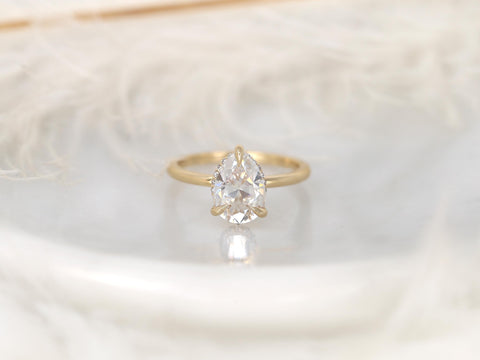 2ct Winnie 10x7mm 14kt Moissanite Diamond Pear Hidden Halo Ring,Pear Cut Ring,Pear Ring,Pear Cut Ring,Unique Hidden Halo Ring,Tear Drop Ring