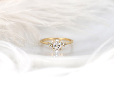 0.72ct Ready to Ship Juniper 14kt Diamond Oval Cluster Ring,Oval Engagement Ring,Diamond Cluster Ring,Oval Cut Ring,Art Deco Diamond Ring