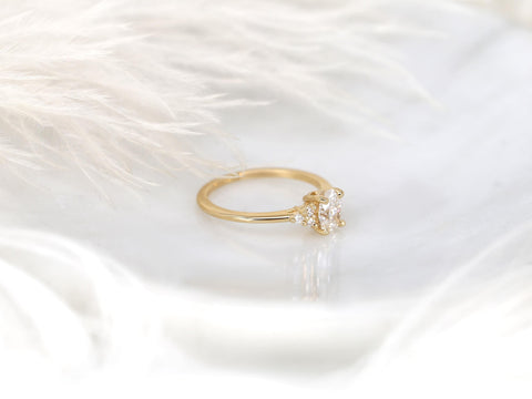 0.72ct Ready to Ship Juniper 14kt Diamond Oval Cluster Ring,Oval Engagement Ring,Diamond Cluster Ring,Oval Cut Ring,Art Deco Diamond Ring