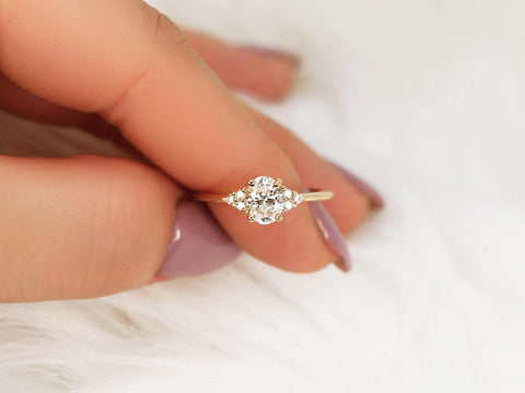 0.72ct Ready to Ship Juniper 14kt Diamond Oval Cluster Ring,Oval Engagement Ring,Diamond Cluster Ring,Oval Cut Ring,Art Deco Diamond Ring