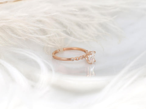 1ct Grayson 7x5mm 14kt Moissanite Diamond Oval Solitaire Ring,Art Deco Ring,Oval Engagement Ring,Oval Cut Ring,Anniversary Gift,Oval Ring