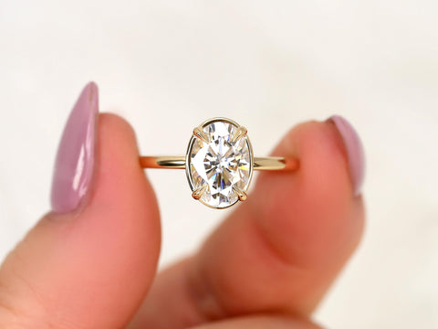 2.50ct Millie 10x7mm 14kt Moissanite Oval Solitaire Ring,Bezel Oval Ring,Unique Oval Ring,Oval Engagement Ring,Oval Cut Ring
