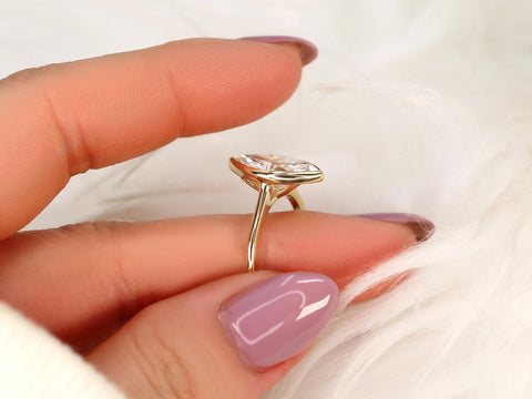 2.80ct Aaliyah 14kt Moissanite Marquise Solitaire Ring,Bezel Set Ring,Marquise Engagement Ring,Marquise Cut Ring,Anniversary Ring