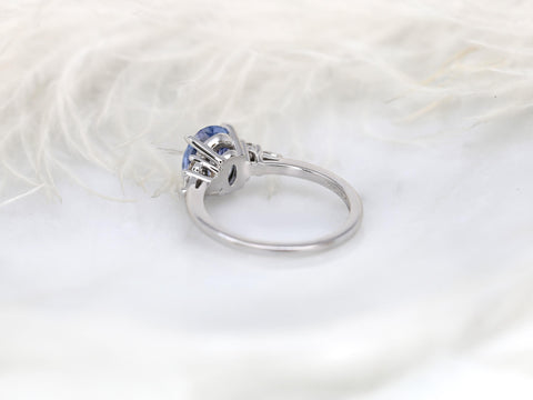 2.44ct Ready to Ship Cinderella 14kt Icy Lavender Blue Sapphire Diamond Cluster 3Ring,Unique Sapphire Ring,Sapphire Engagement Ring