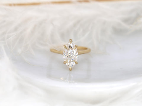 2.80ct Morticia 14x7mm 14kt Gold Moissanite Webbed Marquise Solitaire Ring,Unique Marquise Ring, Marquise Engagement Ring,Marquise Cut Ring