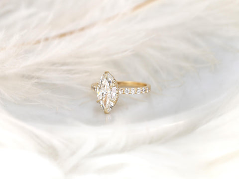 2.38ct Selena 14kt Diamond Marquise Solitaire with Accents Ring,Hidden Halo Marquise Ring,Marquise Engagement Ring,Marquise Diamond Ring