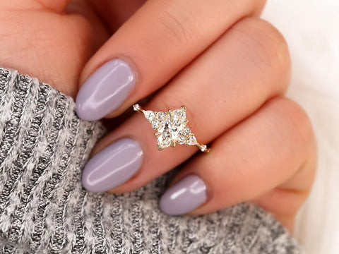 0.92ct Astrid 14kt Gold Diamond Marquise Cluster Ring,Dainty Unique Art Deco Ring,Marquise Engagement Ring,Anniversary Gift,Diamond Ring