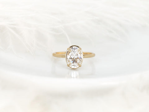 2.50ct Millie 10x7mm 14kt Moissanite Oval Solitaire Ring,Bezel Oval Ring,Unique Oval Ring,Oval Engagement Ring,Oval Cut Ring