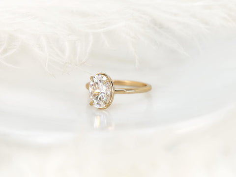 2.50ct Millie 10x7mm 14kt Moissanite Oval Solitaire Ring,Bezel Oval Ring,Unique Oval Ring,Oval Engagement Ring,Oval Cut Ring