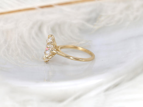 2.80ct Morticia 14x7mm 14kt Gold Moissanite Webbed Marquise Solitaire Ring,Unique Marquise Ring, Marquise Engagement Ring,Marquise Cut Ring