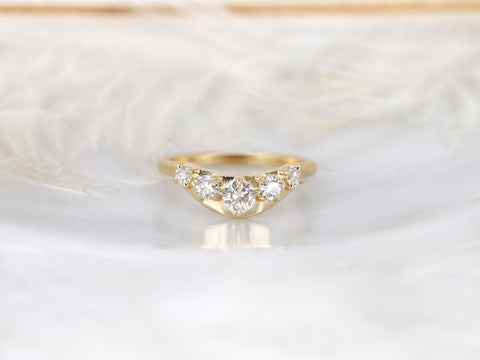 Saldana 14kt Diamond Graduated Nesting Ring,Unique Curved Wedding Ring,Nesting Band,Unique Wedding Ring,Crescendo Band,Thick Gold Ring