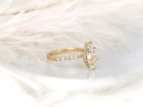 2.38ct Selena 14kt Diamond Marquise Solitaire with Accents Ring,Hidden Halo Marquise Ring,Marquise Engagement Ring,Marquise Diamond Ring