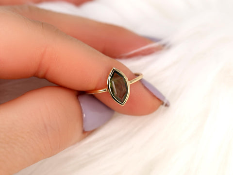 1.22ct Donatella Marquise 14kt Galaxy Teal Sapphire Marquise Ring,Galaxy Ring,Unique Sapphire Ring,Bezel Set Ring,Unique Minimalist Ring