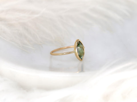 1.22ct Donatella Marquise 14kt Galaxy Teal Sapphire Marquise Ring,Galaxy Ring,Unique Sapphire Ring,Bezel Set Ring,Unique Minimalist Ring