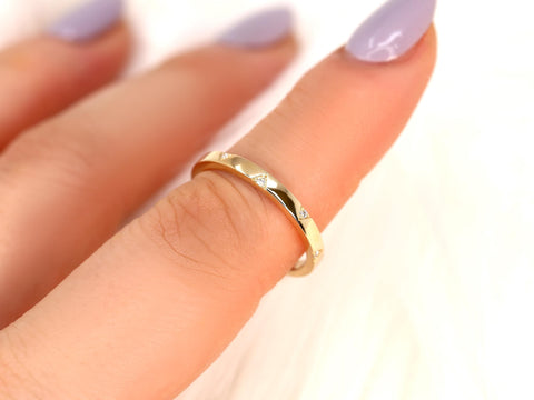 Saber 14kt Diamond HALFWAY Eternity Ring,Unique Triangle Stacking Ring,Diamond Wedding Ring,Diamond Eternity Ring,Triangle Diamond Ring