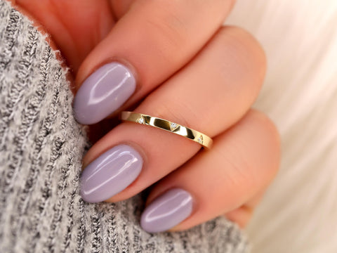 Saber 14kt Diamond HALFWAY Eternity Ring,Unique Triangle Stacking Ring,Diamond Wedding Ring,Diamond Eternity Ring,Triangle Diamond Ring