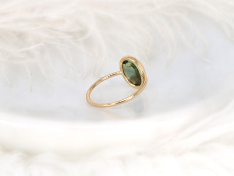 2.35ct Ready to Ship Donatella Oval 14kt Amber Moss Green Sapphire Ring,Unique Sapphire Ring,Bezel Set Ring,Oval Cut Ring,Minimalist Ring