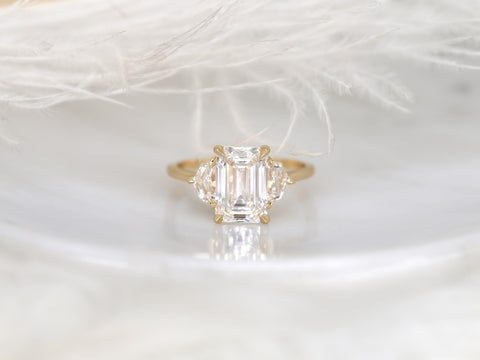 2.96ct Amos 14kt Diamond Unique Three Stone Ring,Emerald Cut Trilogy Ring,Emerald Cut Ring,Unique Anniversary Ring,Trio Stone Ring