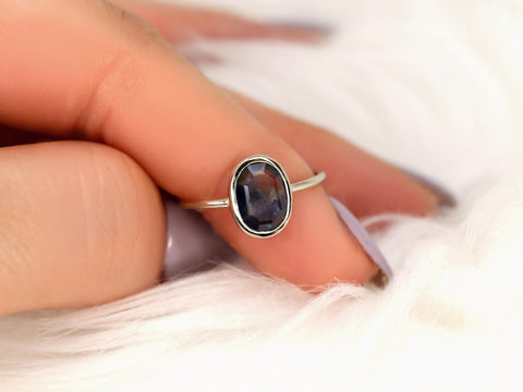 1.38ct Donatella Oval 14kt White Gold Galaxy Blue Sapphire Ring,Unique Sapphire Ring,Oval Cut Ring,Oval Engagement Ring,Gift For Her