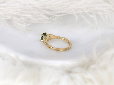 1.30ct Cassidy 14kt Green Tea Teal Sapphire Celtic Knot Ring,Triquetra Engagement Ring,Unique Sapphire Ring,Green Sapphire Ring,Ring for Her