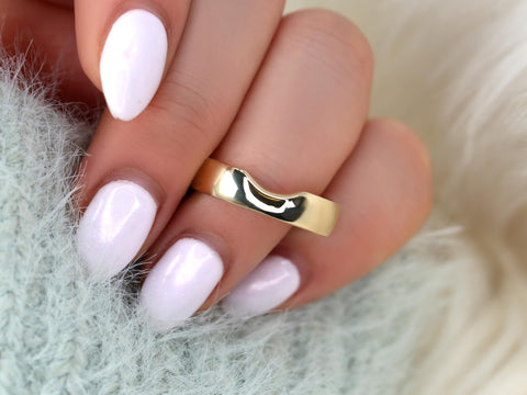 Carson 5mm 14kt Cigar Band,Unique Cigar Ring,Wide Band,Nesting Ring,Cut Out Ring,Cigar Band,Gold Wide Ring,Gold Wedding Ring,Carved Band