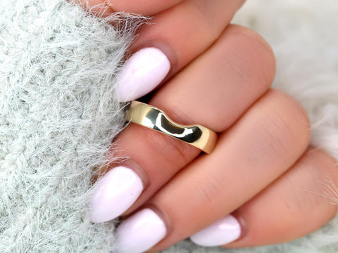 Carson 5mm 14kt Cigar Band,Unique Cigar Ring,Wide Band,Nesting Ring,Cut Out Ring,Cigar Band,Gold Wide Ring,Gold Wedding Ring,Carved Band