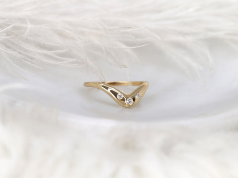 Tetra 14kt Trilogy Nesting Ring,Nesting Band,Three Stone Nesting Band,Unique Wedding Ring,Crescendo Band,Anniversary Ring,Layering Ring