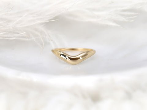Mabel 14kt Graduated Nesting Ring,Unique Curved Wedding Ring,Nesting Band,Cut Out Ring,Unique Wedding Ring,Chunky Band,Thick Gold Ring