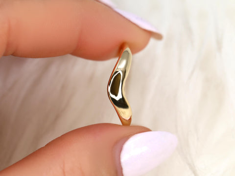 Mabel 14kt Graduated Nesting Ring,Unique Curved Wedding Ring,Nesting Band,Cut Out Ring,Unique Wedding Ring,Chunky Band,Thick Gold Ring