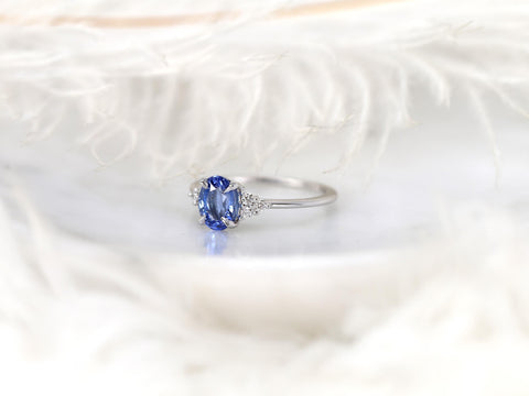 1.46ct Juniper 14kt Cornflower Sapphire Diamond Cluster Ring,Unique Sapphire Ring,Lavender Sapphire Ring,Anniversary Ring,Gift For Her