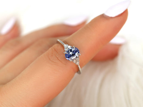 1.46ct Juniper 14kt Cornflower Sapphire Diamond Cluster Ring,Unique Sapphire Ring,Lavender Sapphire Ring,Anniversary Ring,Gift For Her