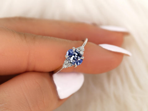 1.46ct Juniper 14kt Cornflower Sapphire Diamond Cluster Ring,Unique Sapphire Ring,Lavender Sapphire Ring,Anniversary Ring,Gift For Her