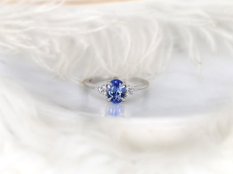 1.46ct Juniper 14kt Cornflower Sapphire Diamond Cluster Ring,Unique Sapphire Ring,Lavender Sapphire Ring,Anniversary Ring,Gift For Her