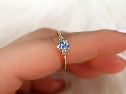 0.63ct Maddy 14kt Cornflower Sapphire Cluster Ring,Unique Sapphire Ring,Gift For Her,Anniversary Ring,September Birthstone,Birthday Gift