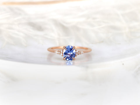 1.02ct Maddy 14kt Cornflower Sapphire Cluster Ring,Unique Sapphire Ring,Gift For Her,Anniversary Ring,September Birthstone,Birthday Gift