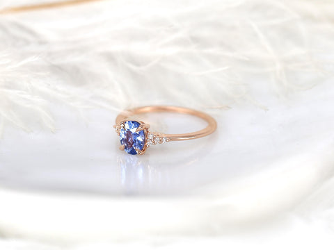 1.02ct Maddy 14kt Cornflower Sapphire Cluster Ring,Unique Sapphire Ring,Gift For Her,Anniversary Ring,September Birthstone,Birthday Gift