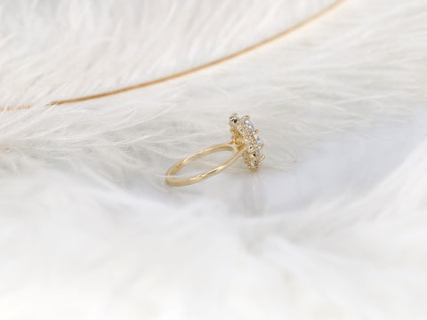 1.75ct Lillian 12x6mm 14kt Moissanite Diamond Marquise Halo Ring,Marquise Engagement Ring,Unique Marquise Ring,Anniversary Ring,Wedding Ring