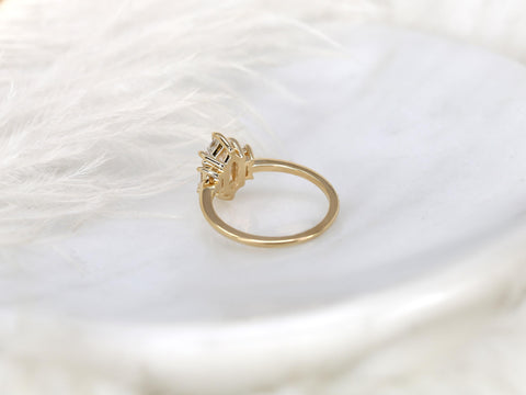 1.63ct Vega 14kt Diamond Unique Three Stone Ring,Hexagon Diamond Ring,Hexagon Cut Ring,Unique Hexagon Ring,Anniversary Ring,Trilogy Ring