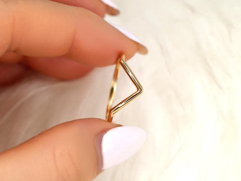 Femme Deux 14kt V Ring,Chevron Flair Ring,Stackable Ring,Minimalist Ring,Gold Ring,Gift For Her,Nesting Ring,Unique Layering Ring,Gold Ring