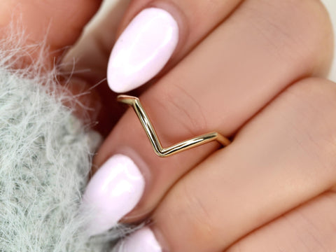 Femme Deux 14kt V Ring,Chevron Flair Ring,Stackable Ring,Minimalist Ring,Gold Ring,Gift For Her,Nesting Ring,Unique Layering Ring,Gold Ring
