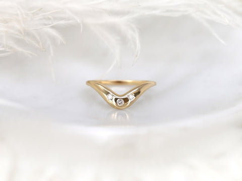 Tetra 14kt Trilogy Nesting Ring,Nesting Band,Three Stone Nesting Band,Unique Wedding Ring,Crescendo Band,Anniversary Ring,Layering Ring