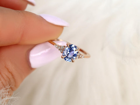 1.02ct Maddy 14kt Cornflower Sapphire Cluster Ring,Unique Sapphire Ring,Gift For Her,Anniversary Ring,September Birthstone,Birthday Gift