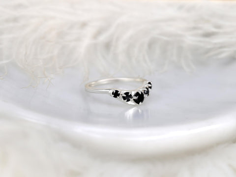 Saldana 14kt Onyx Graduated Nesting Ring,Unique Curved Wedding Ring,Nesting Band,Unique Wedding Ring,Crescendo Band,Onyx Nesting Ring