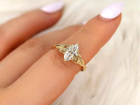 1.07ct Mara 14kt Diamond Marquise Celtic Knot Ring,Triquetra Engagement Ring,Marquise Engagement Ring,Unique Diamond Ring,Anniversary Ring