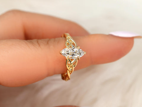 1.07ct Mara 14kt Diamond Marquise Celtic Knot Ring,Triquetra Engagement Ring,Marquise Engagement Ring,Unique Diamond Ring,Anniversary Ring