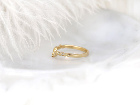 Mega Gaia 14kt Diamond Unique Leaf Nesting Ring,Nature Wedding Band,Anniversary Ring,Unique Wedding Ring,Stacking Ring,Leaf Diamond Ring