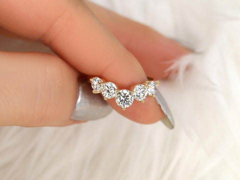 Mega Glen 14kt Diamond Nesting Ring,Unique Wedding Ring,Curved Diamond Ring,Graduated Tiara Ring,Anniversary Ring,Stacking Ring